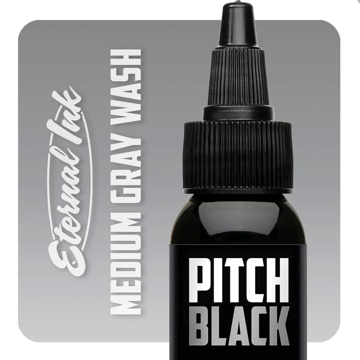 Pitch Black Medium Gray Wash - Eternal Tattoo Ink