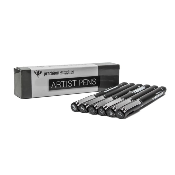 Precision Artist Black Drawing Pens 6pc set