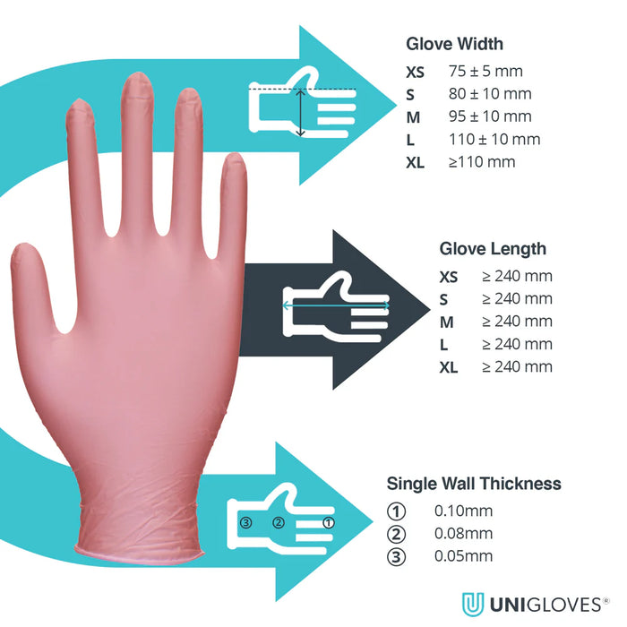 Rose Pearl Pink Nitrile Gloves
