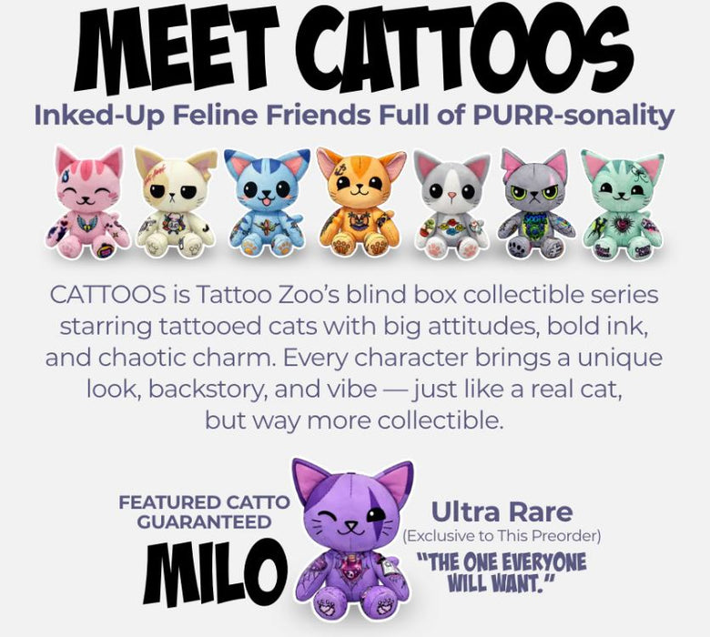 Cattoos Plush Blind Box - tattoo zoo