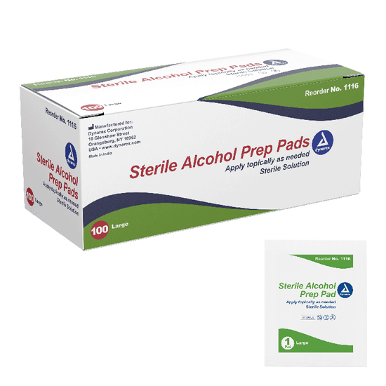 Large Sterile Alcohol Prep Pads, 100 pc