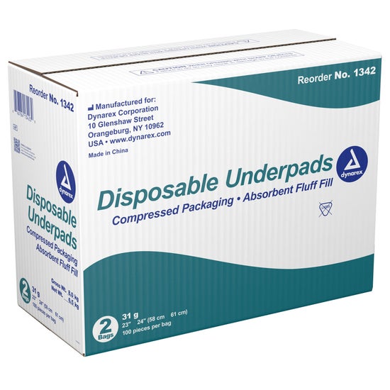 Dynarex Underpads 23"x 24" Disposable